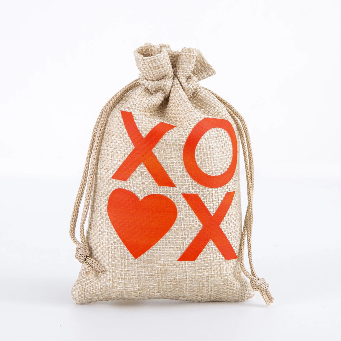 1Pcs Valentine’s Day Linen Drawstring Bags Candy Biscuits Pouchs Burlap Jewelry Storage Bags Wedding Favors Gift Packaging Bags